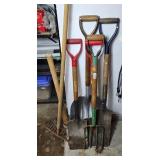 SHOVELS, RAKE, FORK