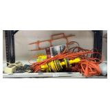 EXTENSION CORD, TROUBLE LIGHT, LEVEL, & MORE