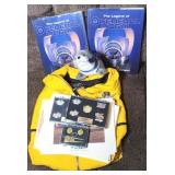 INDY 500 SAFETY JACKET, FEDERAL MOGUL PINS, BOOKS