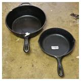 (2) CAST IRON LODGE SKILLETS