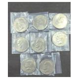 (8) UNCIRCULATED EISENHOWER DOLLARS