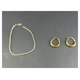 STERLING SILVER BRACELET & EARRINGS