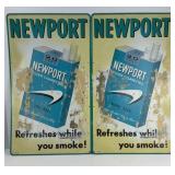 (2) NEWPORT CIGARETTE METAL SIGN