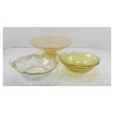 (3) ANTIQUE BOWLS & FOOTED BOWL