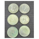 (2) EISENHOWER DOLLARS & (4) FOREIGN COINS