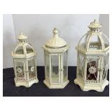 (3) VICTORIAN STYLE LANTERN/ CANDLE HOLDERS