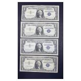 (4) SILVER CERTIFICATE $1 BILLS