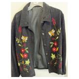 WOMENS SMALL LIGHTWEIGHT JACKET WITH NEEDLEWORK