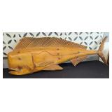 LARGE WOOD FISH FOR WALL