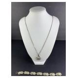 STERLING SILVER NECKLACE & BRACELET