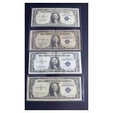 (4) 1 DOLLAR SILVER CERTIFICATES: 1935