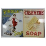 VINOLIA & CASHMERE SOAP METAL SIGNS