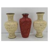 (3) DECORATIVE VASES