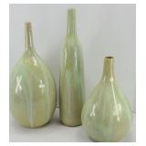 (3) TALL CERAMIC VASES
