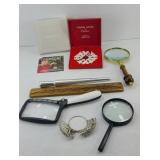 HANDHELD MAGNIFYING GLASSES & RING SIZERS