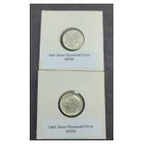 (2) ROOSEVELT SILVER DIMES (GRADED MS69)
