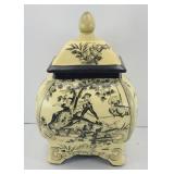 FRENCH COUNTRY SCENE TOILET JAR