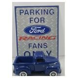 FORD TRUNK PLANTER & METAL SIGN