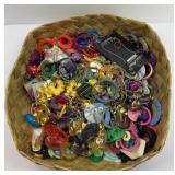 BASKET OF COSTUME JEWELRY