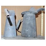 (2) GALVANISED OIL CANS