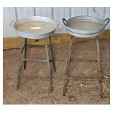 (2) SERVING STANDS