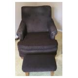 VINTAGE CHAIR W/ MATCHING STOOL