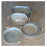 GALVANIZED METAL SERVING ITEMS