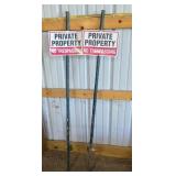 (2) METAL SIGNS ON POSTS
