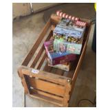 WOOD CRATE W/ PUZZLES