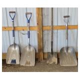 (3) ALUMINUM GRAIN SHOVELS