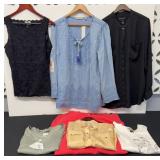 NAME BRAND WOMENS CLOTHES, DRESS, BLOUSES, XL & L