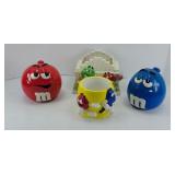(4) M&M CANDY DISHES
