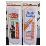 (2) SOFT DRINK THERMOMETERS FANTA & COCA COLA
