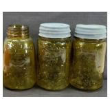 (3) AMBER MASON JAR REPLICAS