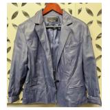 BLUE LEATHER SPORTCOAT JACKET, XL