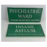 PSYCHIATRIC & INSANE ASYLUM CAST IRON SIGNS
