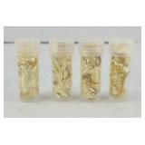 (4) VIALS OF GOLD SHAVINGS