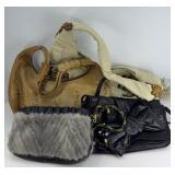 (4) LEATHER ITALIAN PURSES, LARGEST HAS DAMAGE