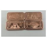 (4) ONE OUNCE COPPER BARS