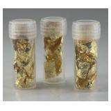 (3) VIALS OF GOLD SHAVINGS
