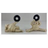 (2) CAST IRON MICHELIN MAN PAPER WEIGHT