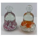 (2) ST CLAIR BELL SHAPE PAPERWEIGHTS