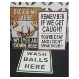 (3) MAN CAVE SIGNS