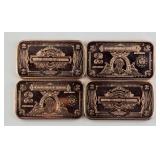 (4) ONE OUNCE COPPER BARS