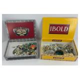 (2) CIGAR BOXES OF COSTUME JEWELRY