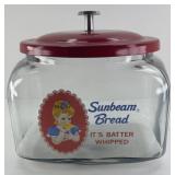 SUNBEAM GLASS STORE DISPLAY JAR W/ LID