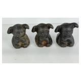 (3) CAST IRON GRISWOLD PUPS, MARKED
