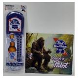 PABST BLUE RIBBON THERMOMETER & SIGN