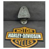 HARLEY DAVIDSON CAST IRON SIGN & OPENER