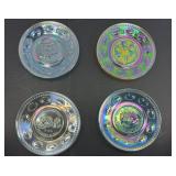 (4) CARNIVAL GLASS APOLLO PLATES: